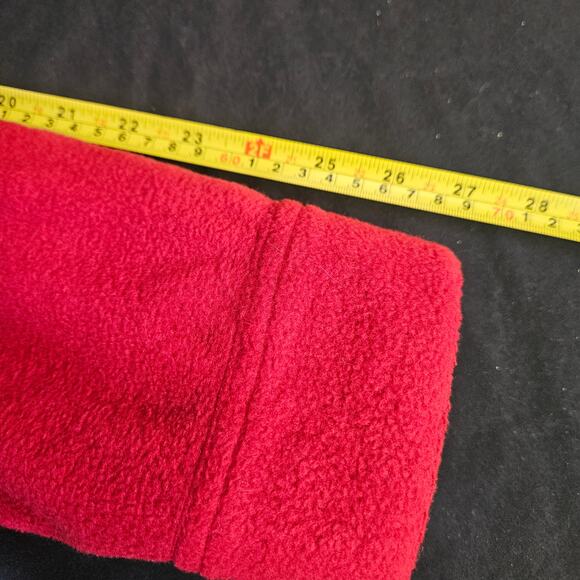 Quacker Factory Red Fleece Jacket Size M Rhinestone Blingy Grandmacore Mature - Picture 9 of 12